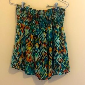 See You Monday High Waisted Smocked Tribal Shorts